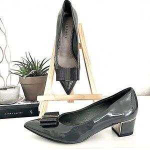 Liberal Patent Leather Pointed Toes Block Heels Shoes Size 39 Us 8.5